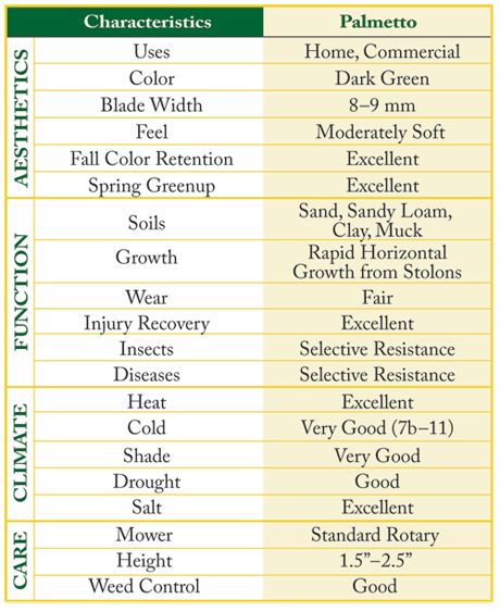 Palmetto Characteristics